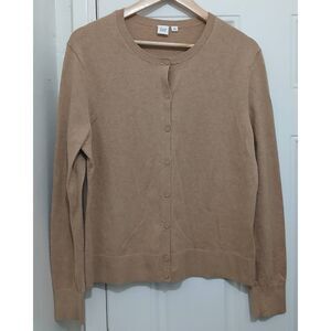 Gap womens xl classic fit everyday sweater cardigan cotton camel brown tan